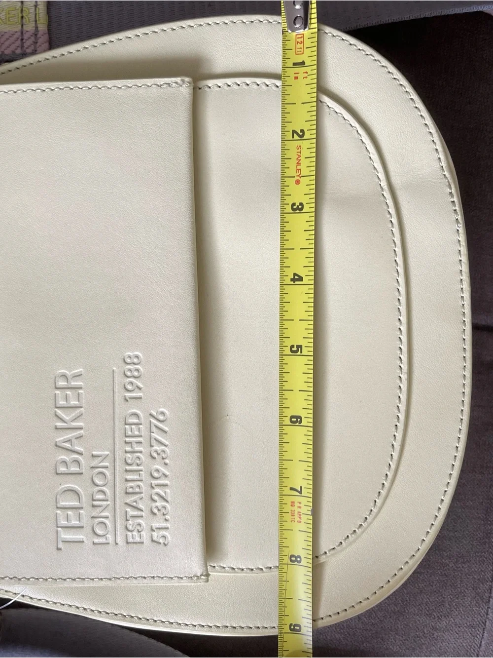Ted Baker Darcell Logo Embossed Leather Crossbody Satchel with Striped Strap Bag